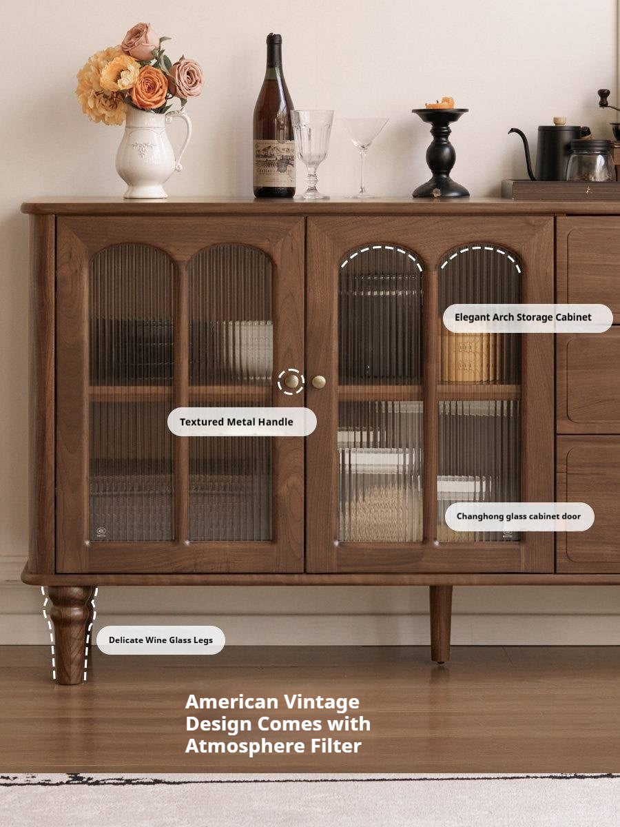 Black Walnut Solid Wood American Retro Sideboard