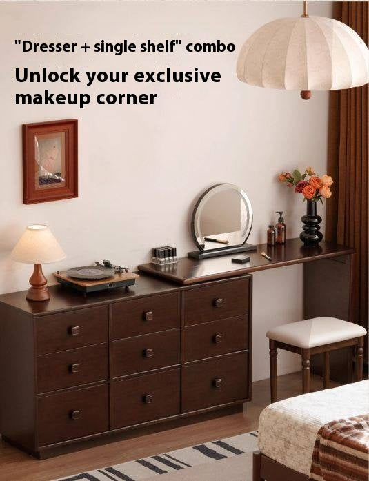 Poplar Solid Wood Retro Middle Ancient Style Drawer Cabinet