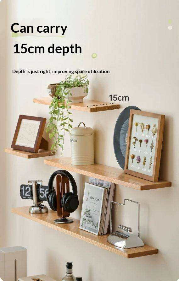 дубль Oak, Black Walnut Solid Wood Wall Shelf Bookshelf Hanging Storage Rack-