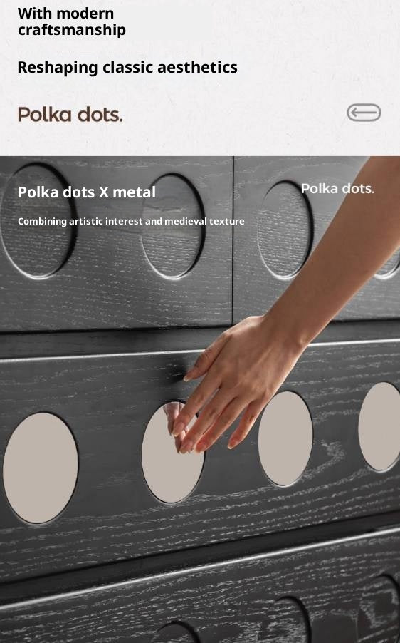 Oak Solid Wood Vintage Style Five-Drawer Chest