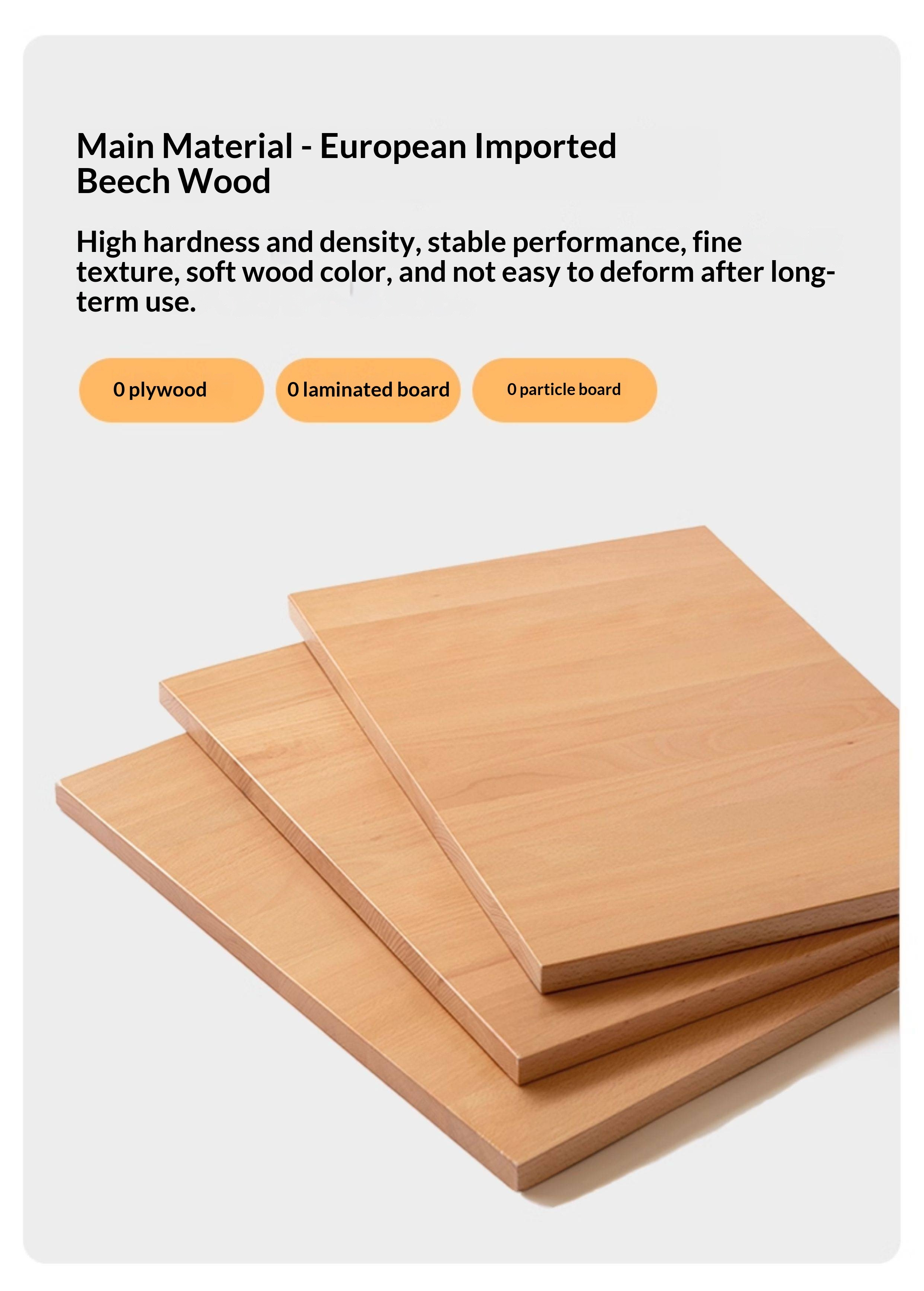 European Beech Solid Wood Platform Box Bed — Headboard-Free, Simple Design