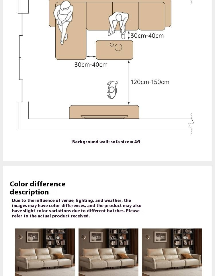 Genuine Top Grain Leather Modern Sofa, Clean Line Contemporary Design