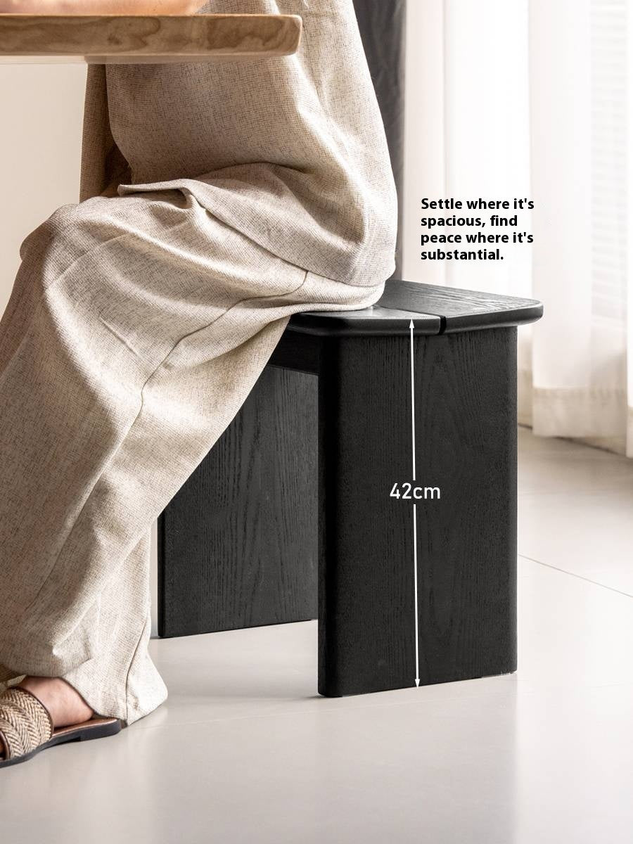 Ash Solid Wood Casual Square Stool