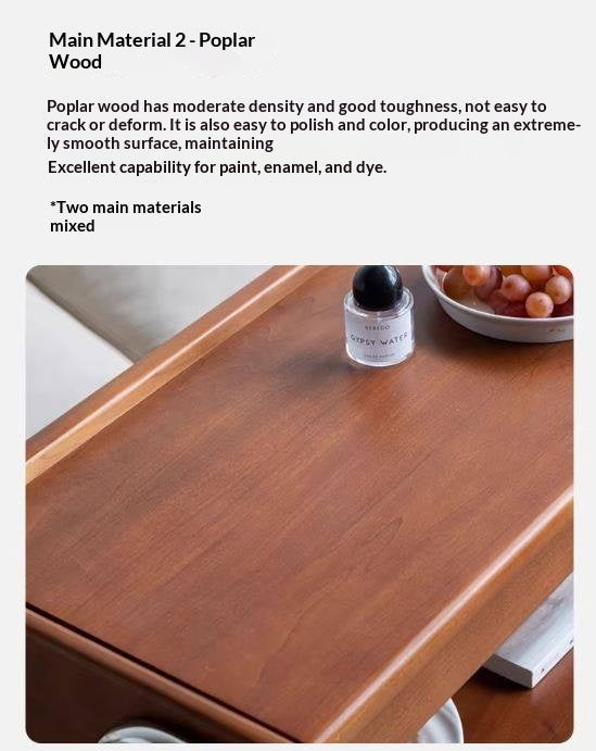 Poplar, Oak Solid Wood Side Table.