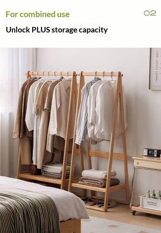 Solid Rubberwood Nordic Minimalist Standing Hanger
