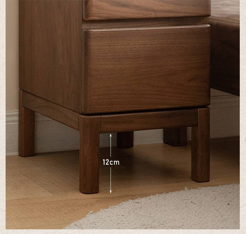 Black Walnut, Ash Solid Wood Storage Nightstand