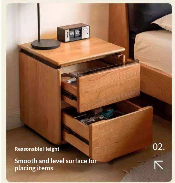 Cherry Solid Wood Retro Nightstand