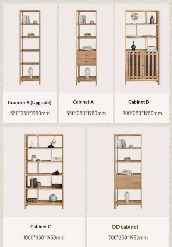 Ash Solid Wood Bookshelf Combined Bookcase Display Cabinet Wall Shelf