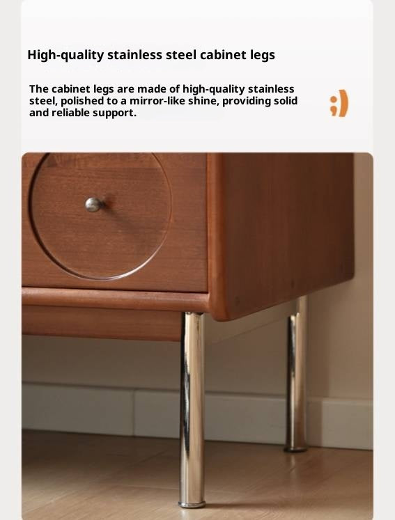 Poplar Solid Wood Middle-Ancient Style Retro Side Cabinet.