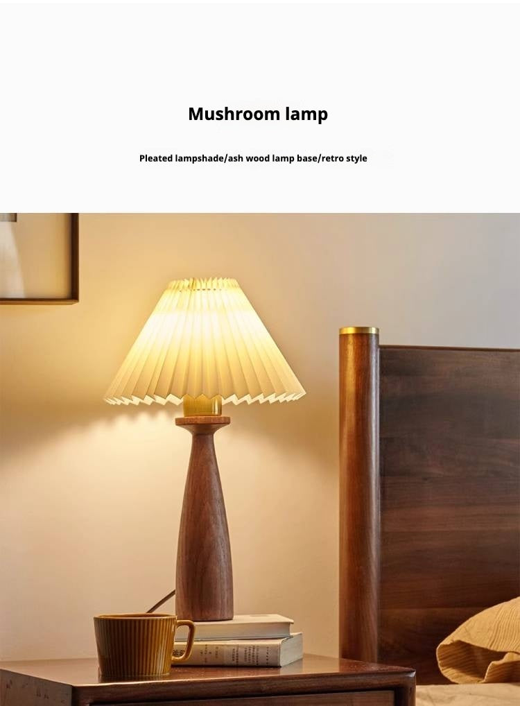 Ash solid wood mushroom lamp atmosphere night light