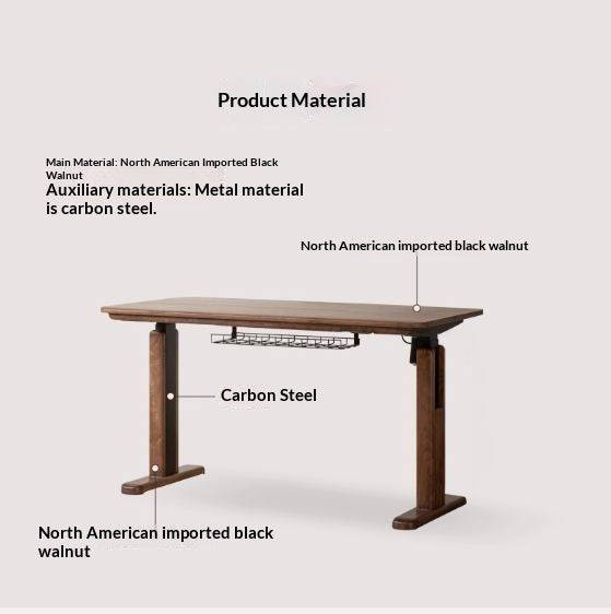 Black Walnut, Oak, Sandalwood, Ash Solid Wood Electric Elevating Desk