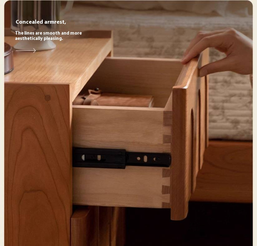 Cherry Solid Wood Retro Nightstand