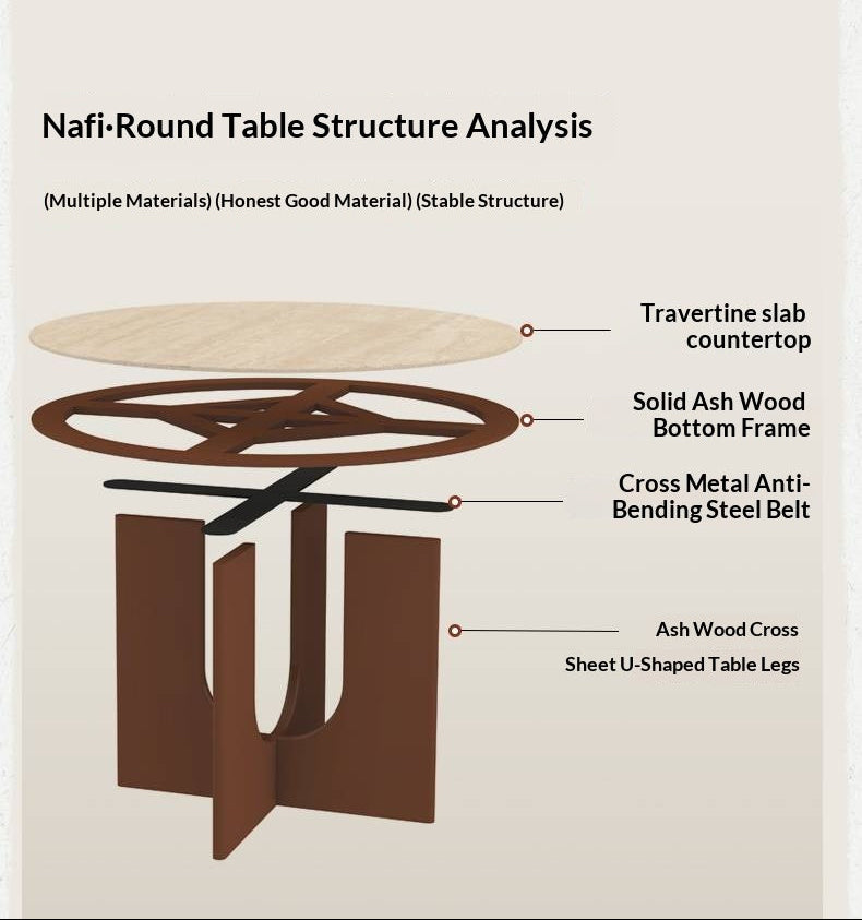 Ash Solid Wood Vintage Style Dining Table