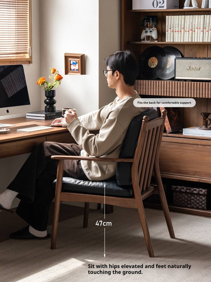 Black Walnut Solid Wood Light Luxury Style Soft Armchair