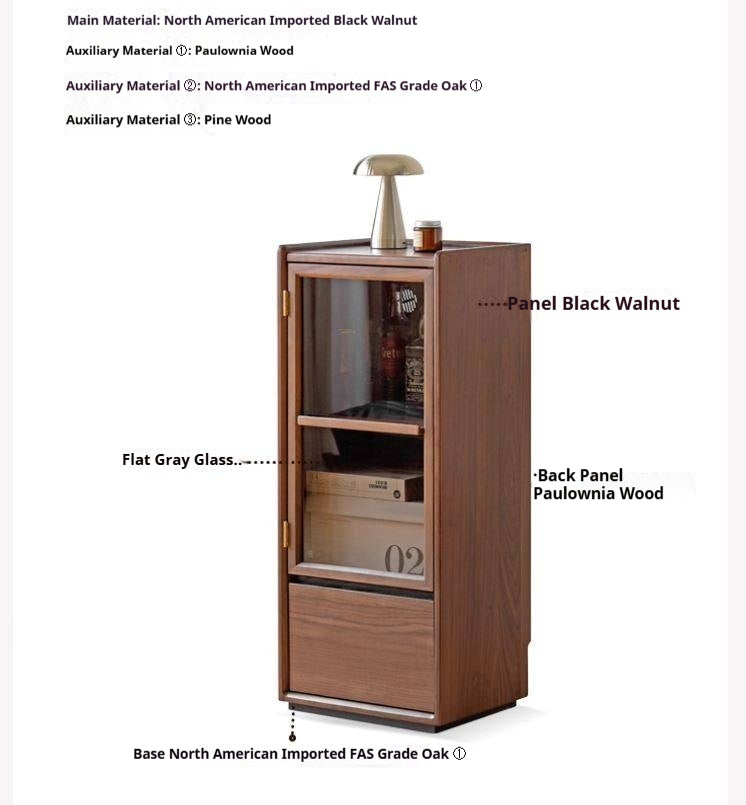 Sandalwood, Black Walnut Solid Wood Floor Storage Cabinet.