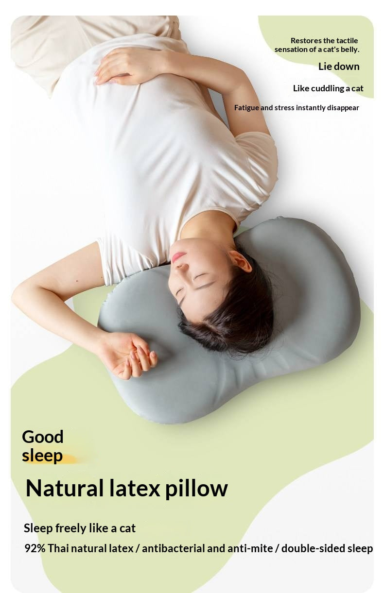 Thai Natural Latex Pillow with Neck Support and Breathable Comfort