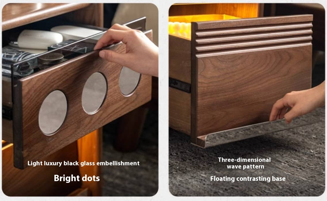 Black Walnut, Cherry, Ash, Sandalwood, Tulipwood Solid Wood Nightstand