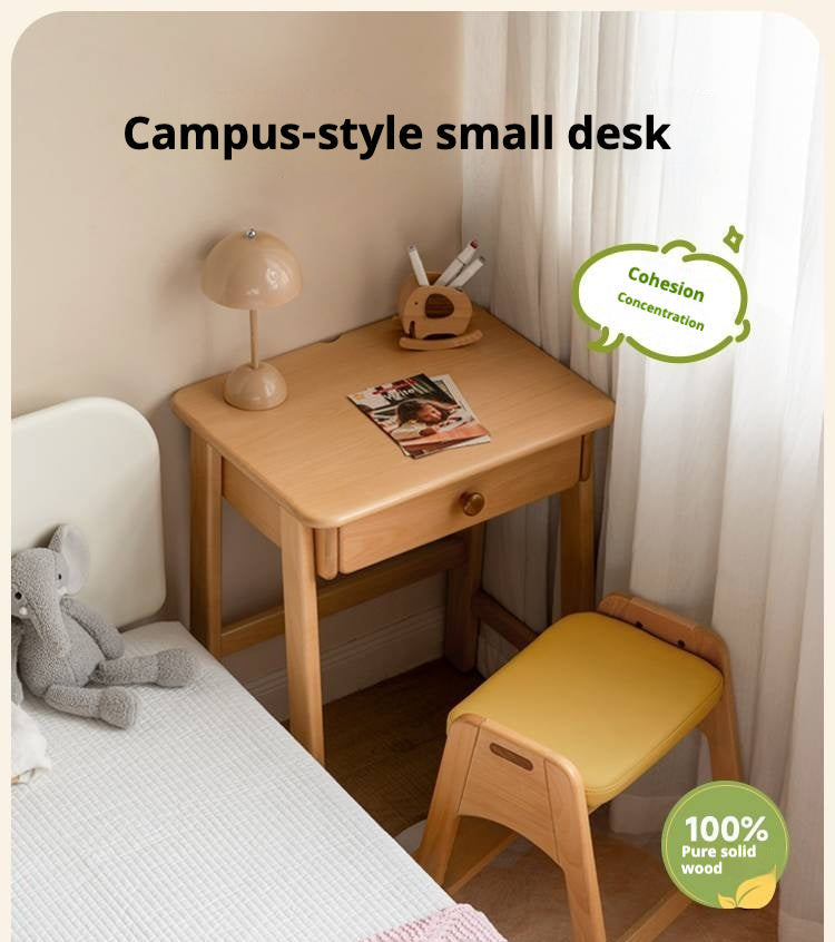 Beech Solid Wood Kids Study Writing Desk.