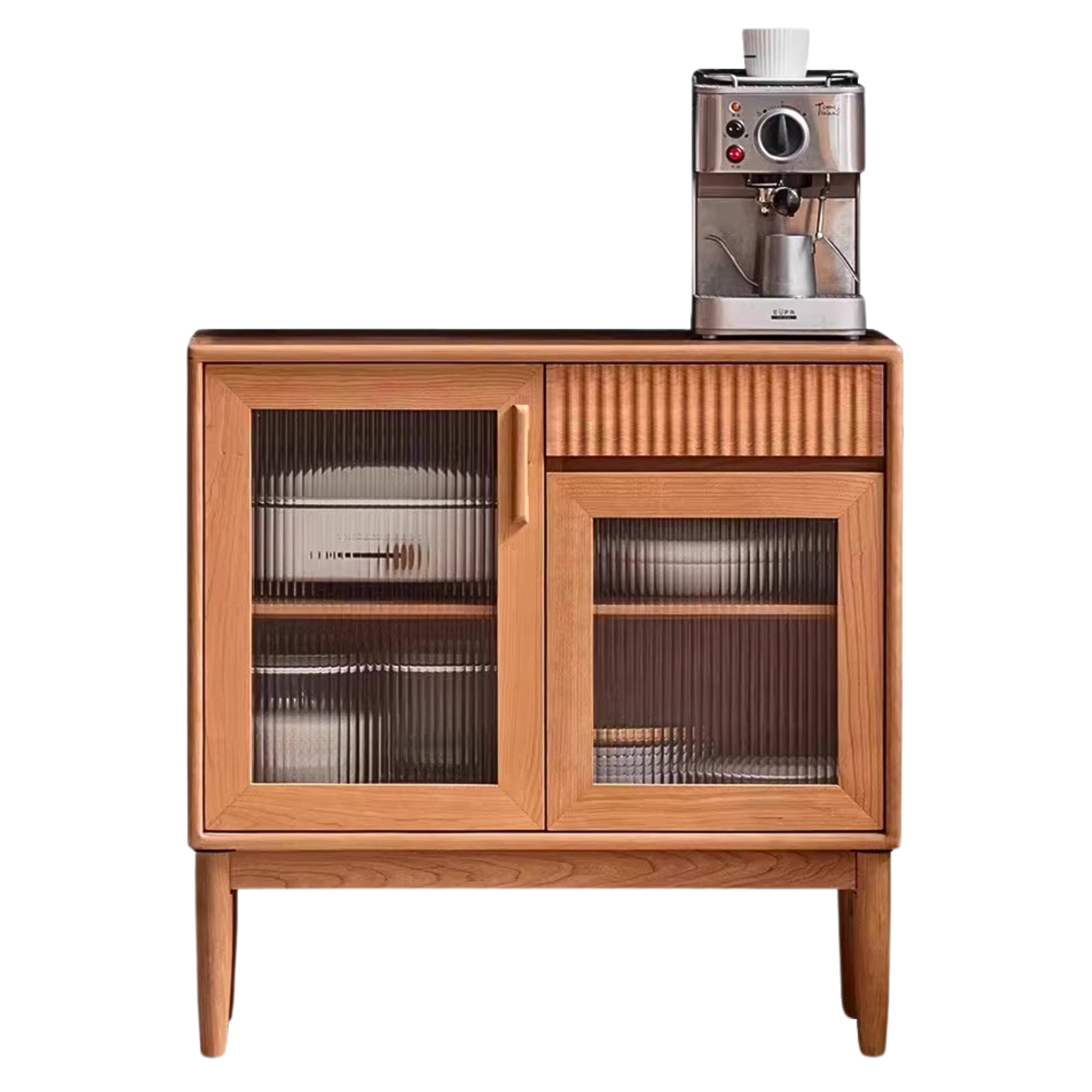 Cherry, Oak, Black Walnut Solid Wood Retro Dining Sideboard