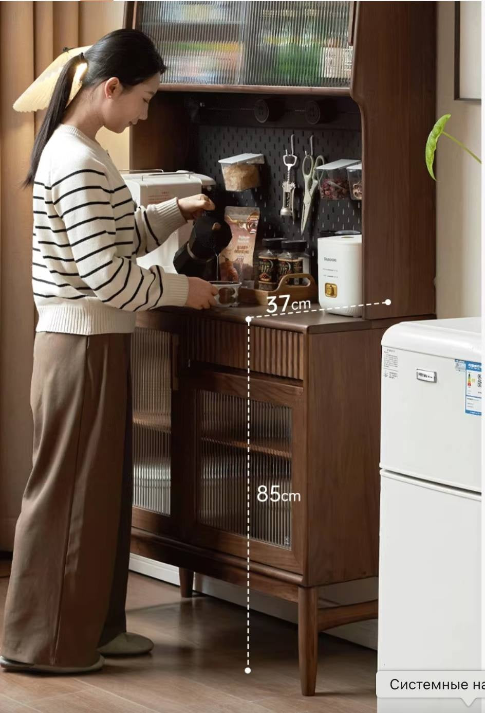 Oak, Black Walnut, South American Walnut, Solid Longan Hardwood, Red Zebrawood Solid Wood Light Luxury Sideboard