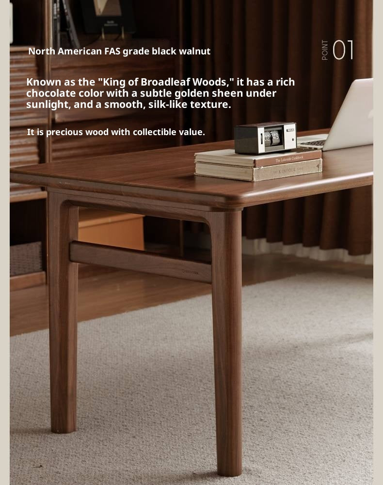 Black Walnut Solid Wood Modern Office Desk