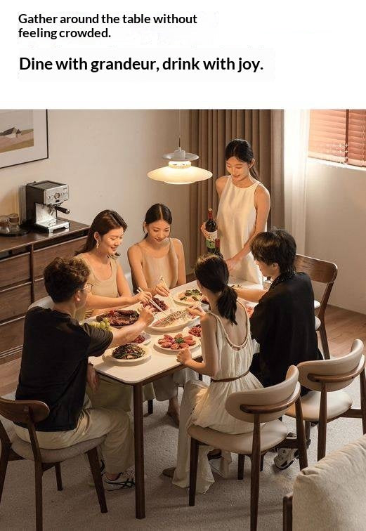 Beech Solid Wood Rock Board Dining Table