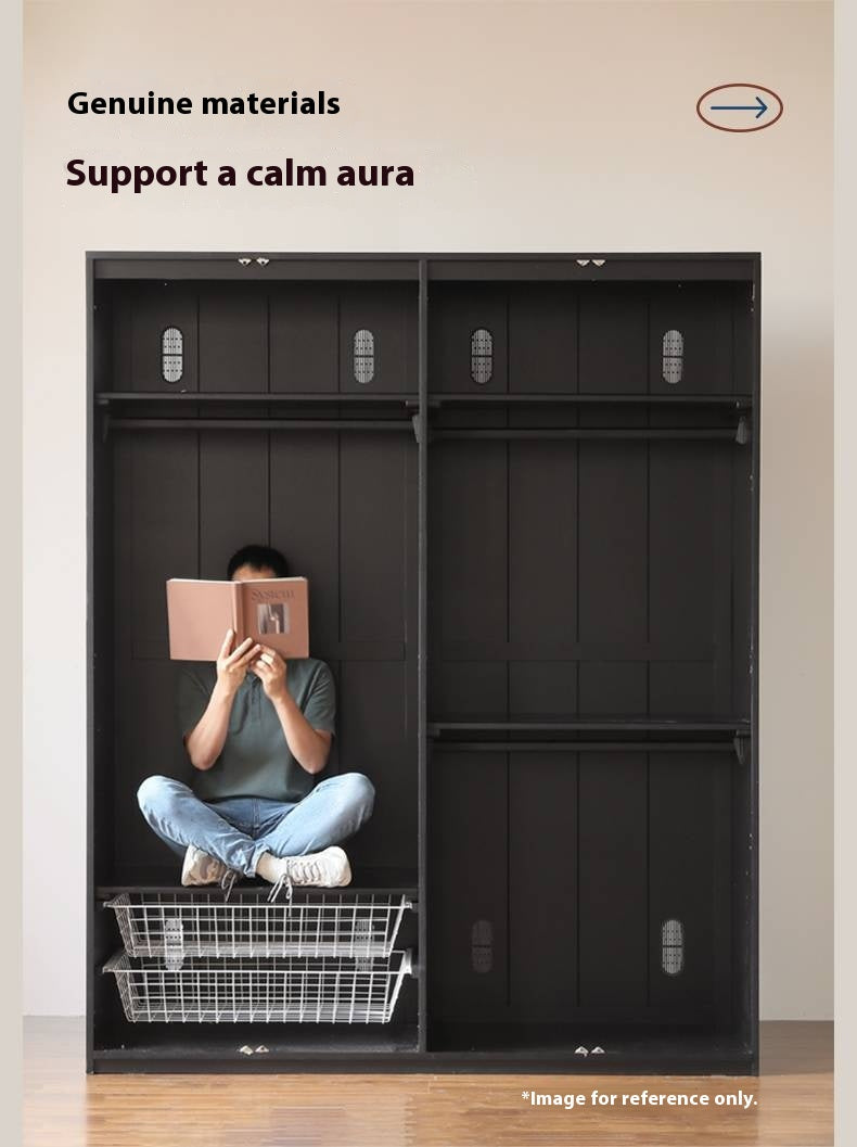 Pine Solid Wood Modern Wardrobe with Light