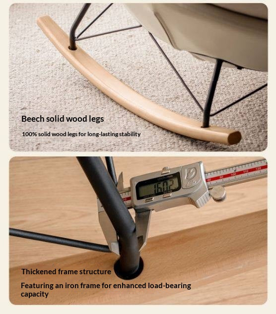 Beech Solid Wood Technology Cloth Casual Rocking Recliner Chair