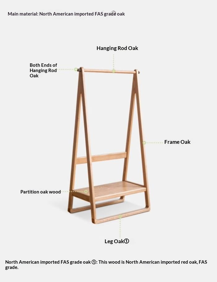 Solid Rubberwood Nordic Minimalist Standing Hanger