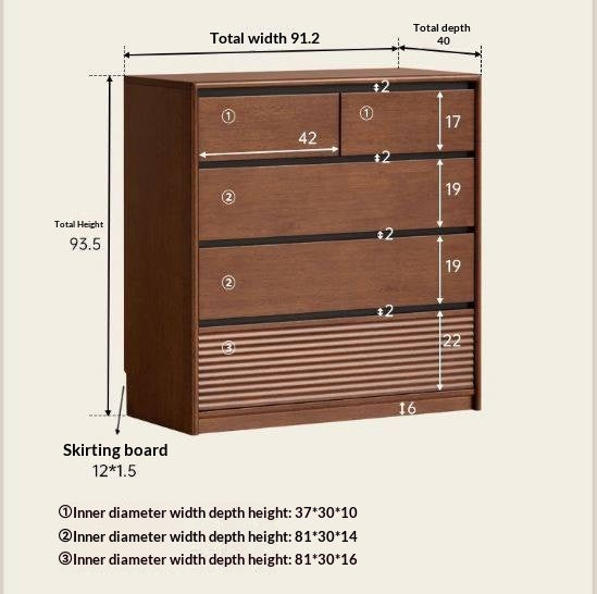 Solid Longan Hardwood Chest of Drawers