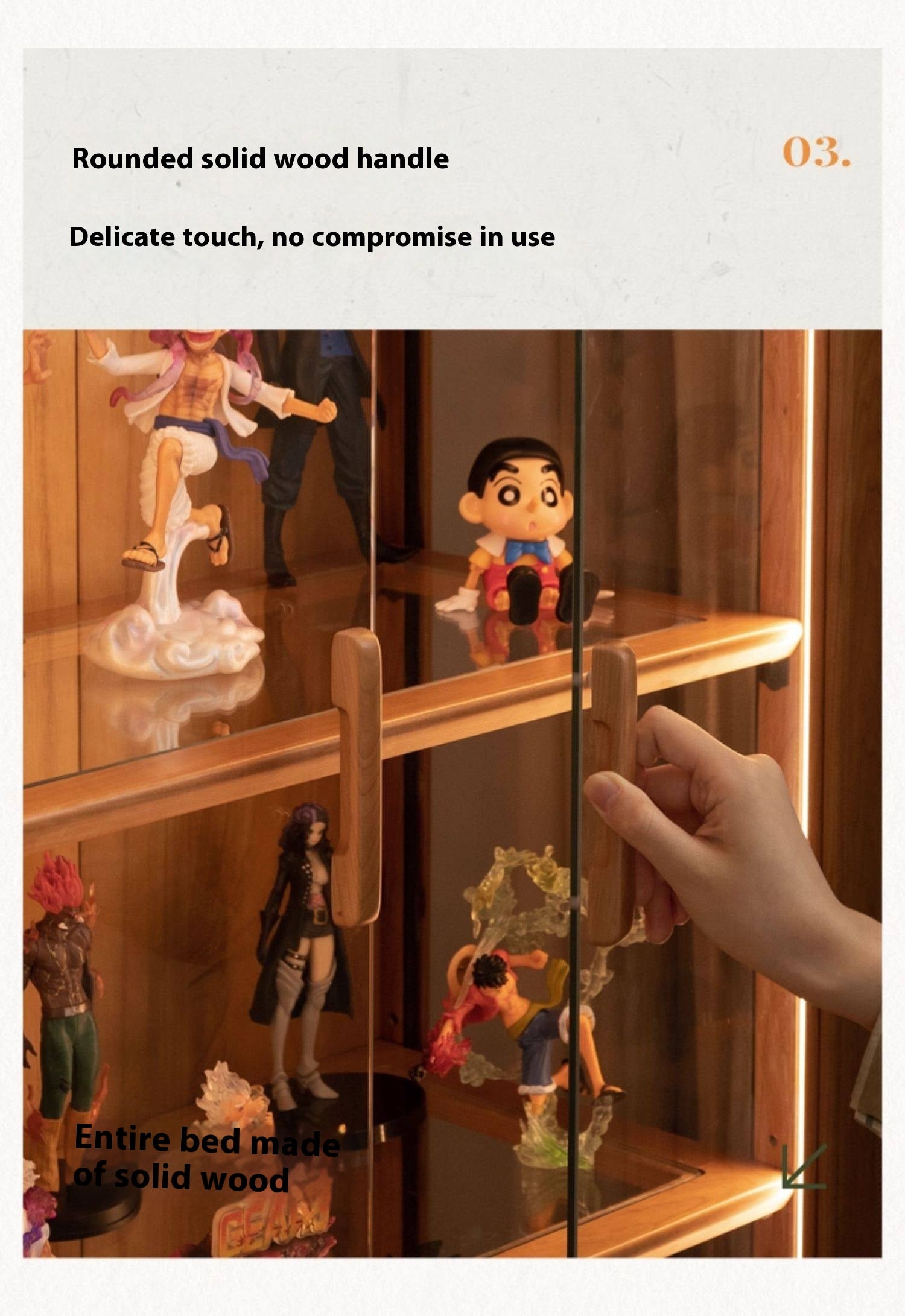 Cherry, Black Walnut Solid Wood Retro Style With Light Side Cabinet.