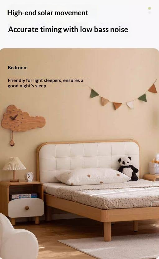 Cherry Solid Wood Nordic Style Eco Friendly Wall Clock