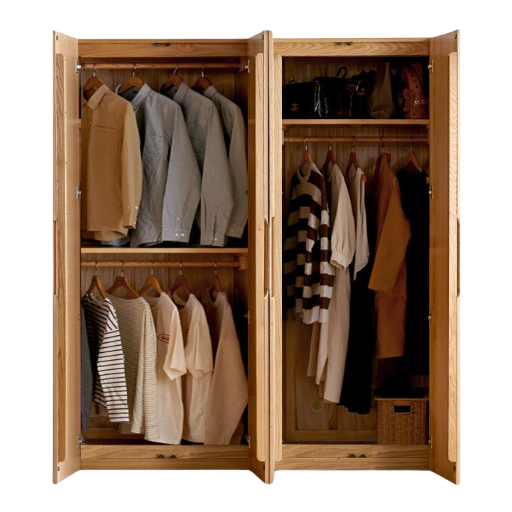 Oak Solid Wood Nordic Wardrobe.
