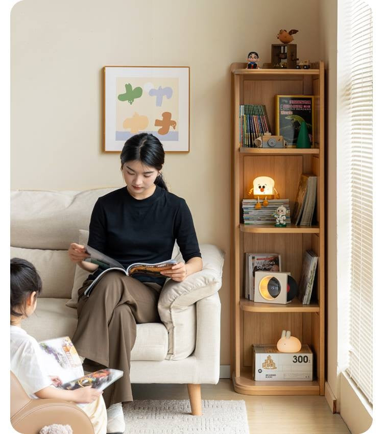 Beech Solid Wood Children's Bookshelf Storage Corner Cabinet