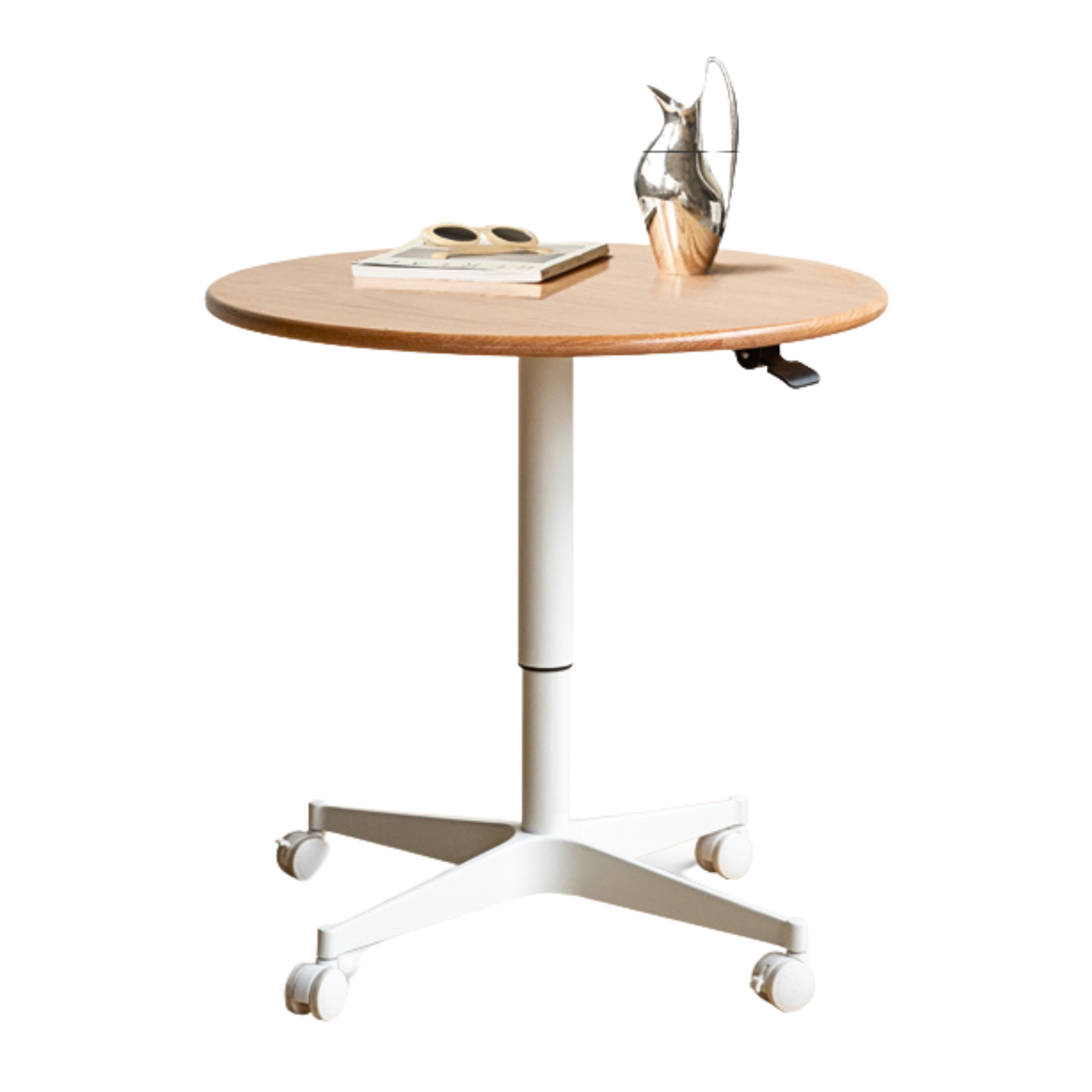 Black Walnut, Oak, Cherry Solid Wood Lifting Movable Side Table