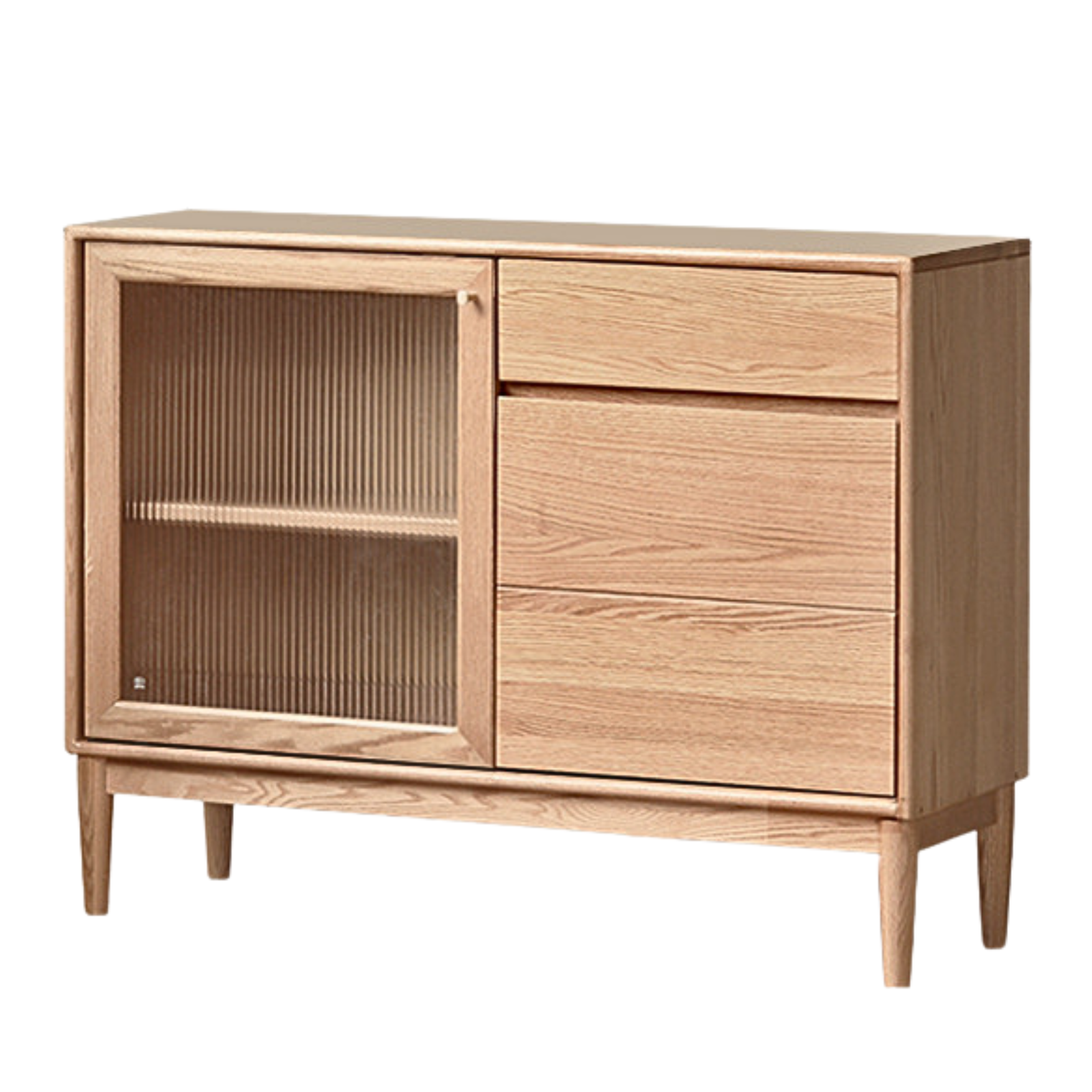 Oak Solid Wood Modern Dining Sideboard Against The Wall