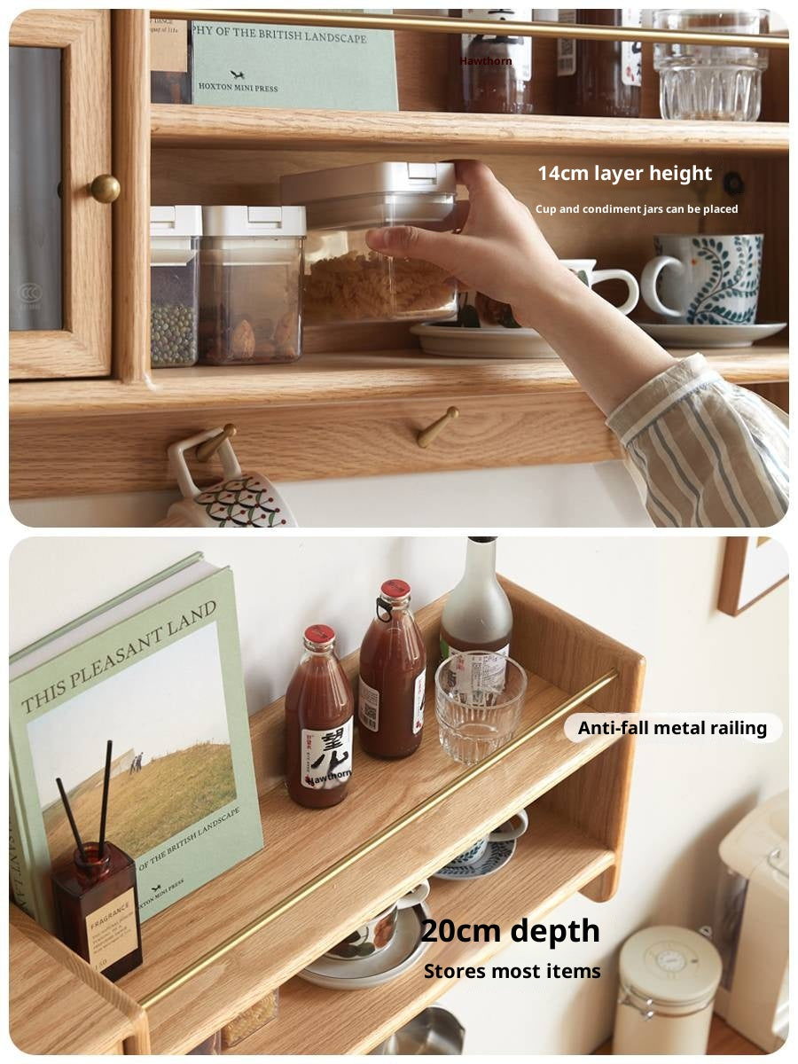 Oak Solid Wood Wall-Mounted Modern Cabinet