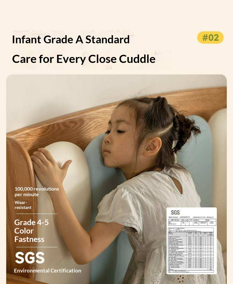 Oak Solid Wood Kids Bed with Adjustable Channel-Tufted Headboard and Gas-Lift Storage