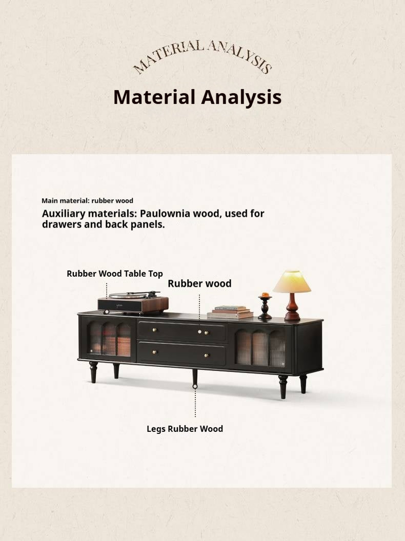 Solid RubberWood French Retro TV Stand