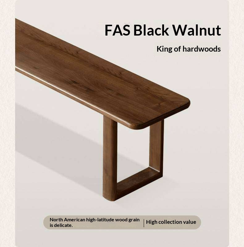 Black Walnut, White Ash Solid Wood Leisure Long Bench