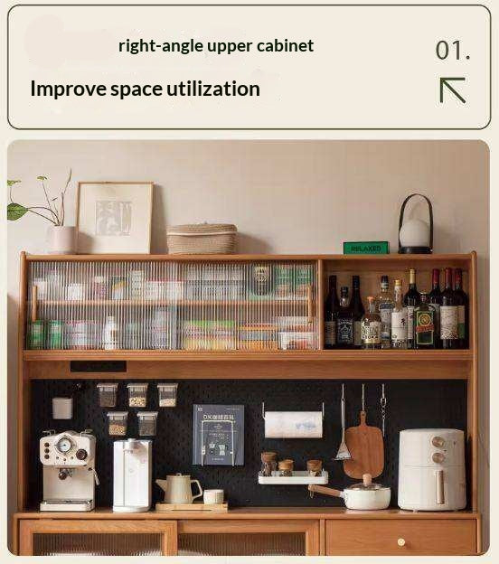 Cherry Solid Wood Sideboard High Cabinet Multi-Functional Buffet