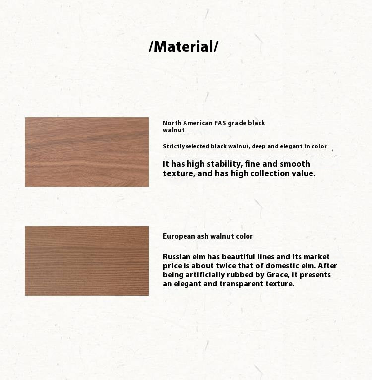 Black Walnut, Ash Solid Wood Modern Light Luxury Nordic Dining Table