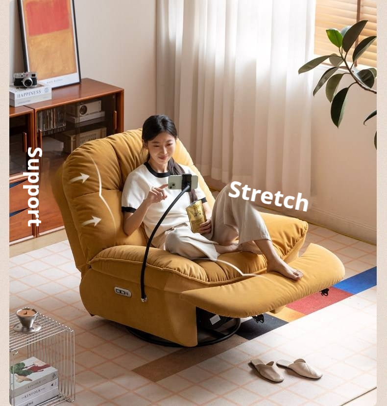 French Vintage Electric Recliner Chair with Cat-Scratch Resistant Fabric