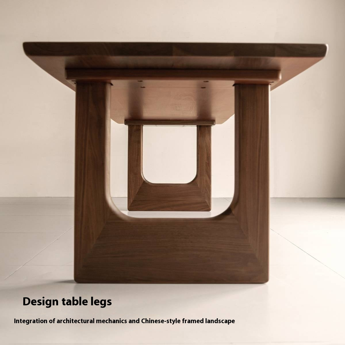 Black Walnut, Sandalwood Solid Wood Wabi Sabi Style Large Board Dining Table