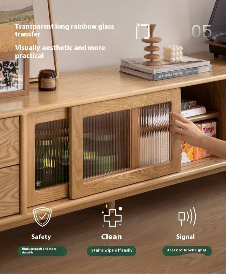 Ash Solid Wood Modern TV Cabinet