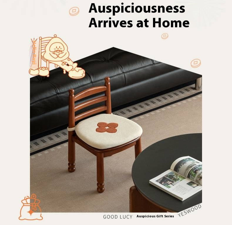 Beech Solid Wood Backrest Chair Medieval Style Kids Soft Padded Chair