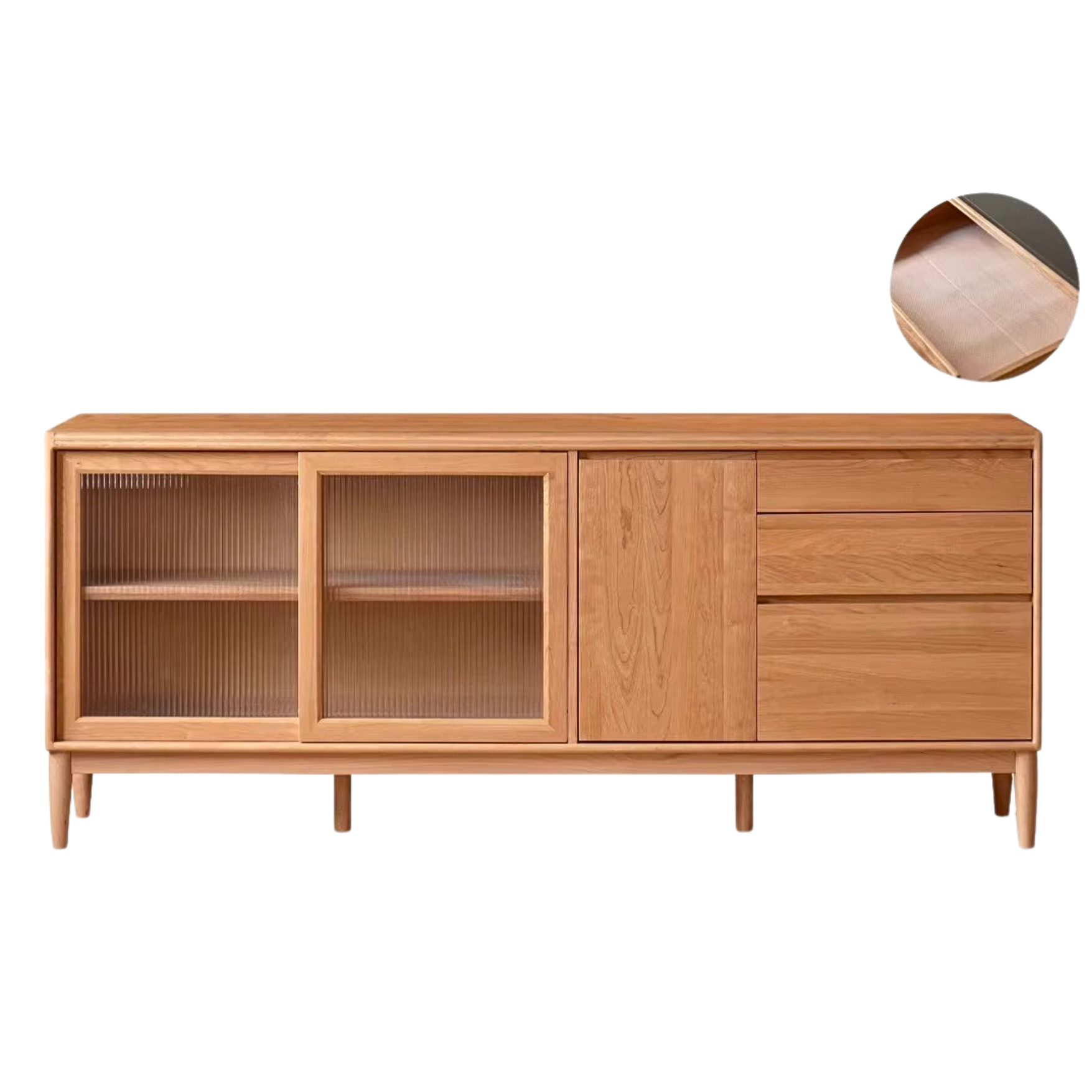 Cherry, Oak Solid Wood Rock Board Dining Cabinet Integrated High