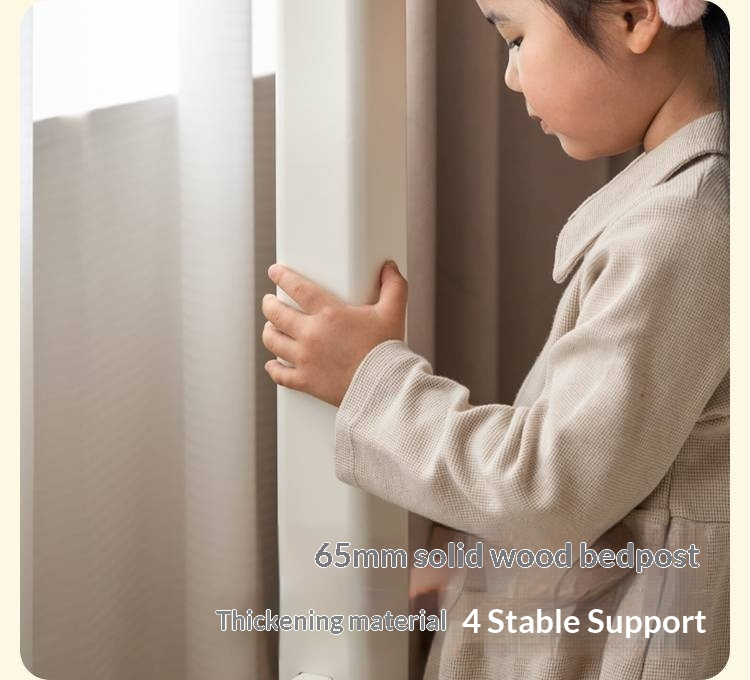 Rubberwood Solid Wood Children's Princess Storage Bunk Bed