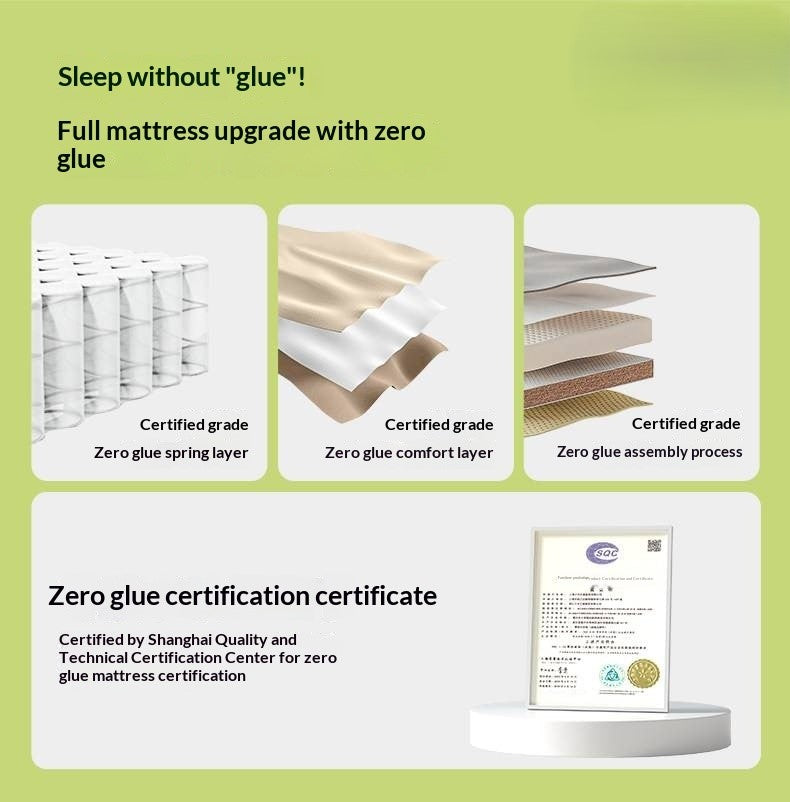 Zero-Glue Certified Natural Latex and Jute Mattress — Spring, Firm, Thick 22 cm