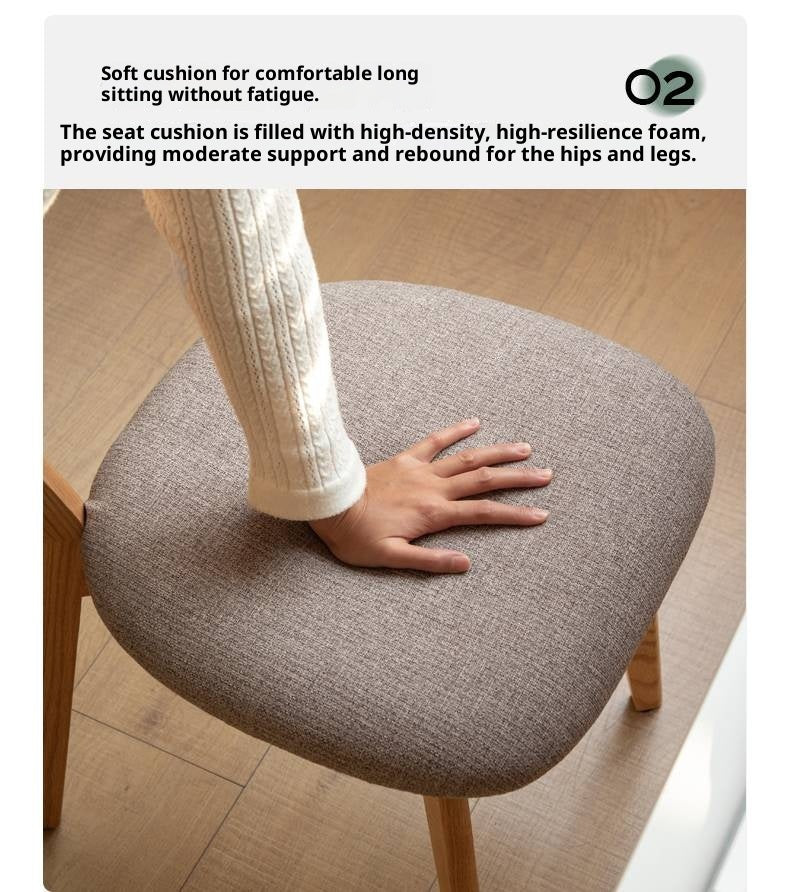 Oak Solid Wood Backrest Dining Chair.